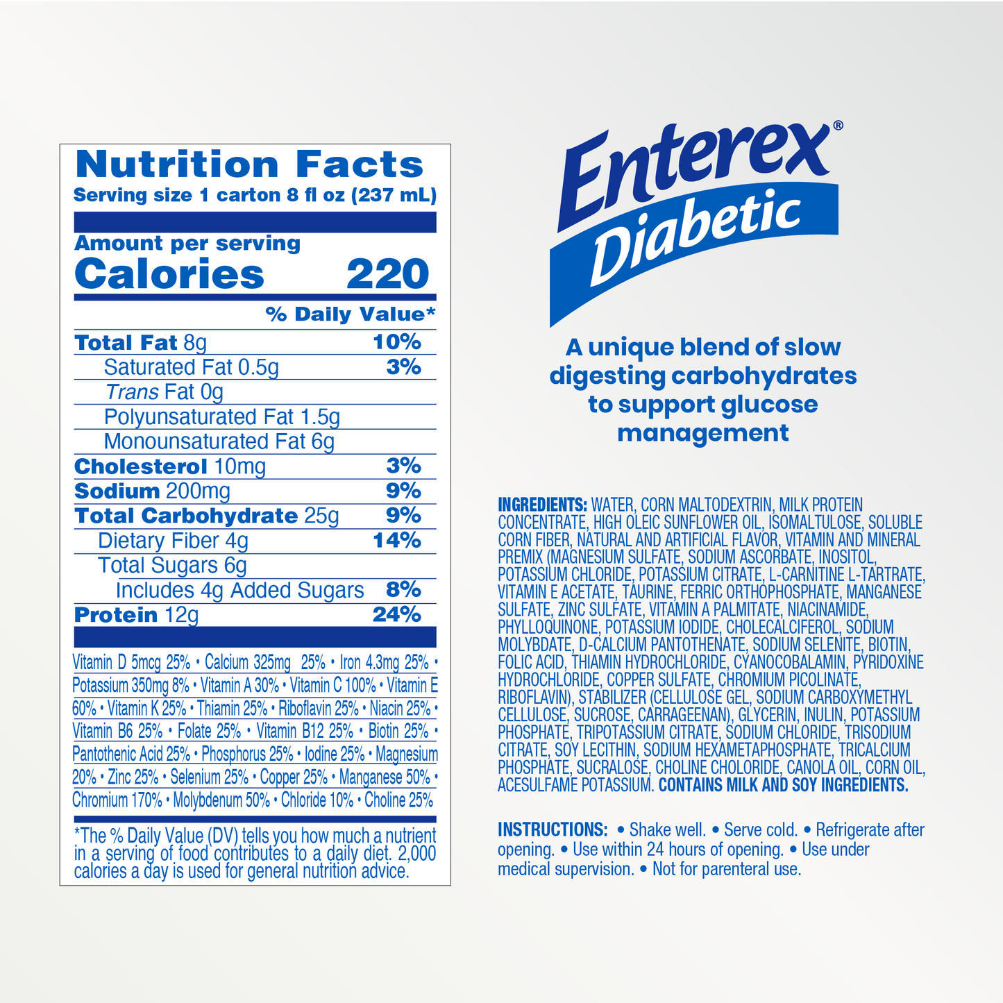 Enterex® Diabetic Nutritional Shake Cartons