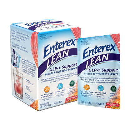 Enterex LEAN GLP-1 Muscle & Hydration Support Powder, Fruit Punch (7 Packets)