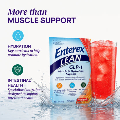Enterex LEAN GLP-1 Muscle & Hydration Support Powder, Fruit Punch (7 Packets)
