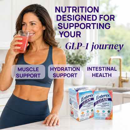 Enterex LEAN GLP-1 Muscle & Hydration Support Powder, Fruit Punch (7 Packets)