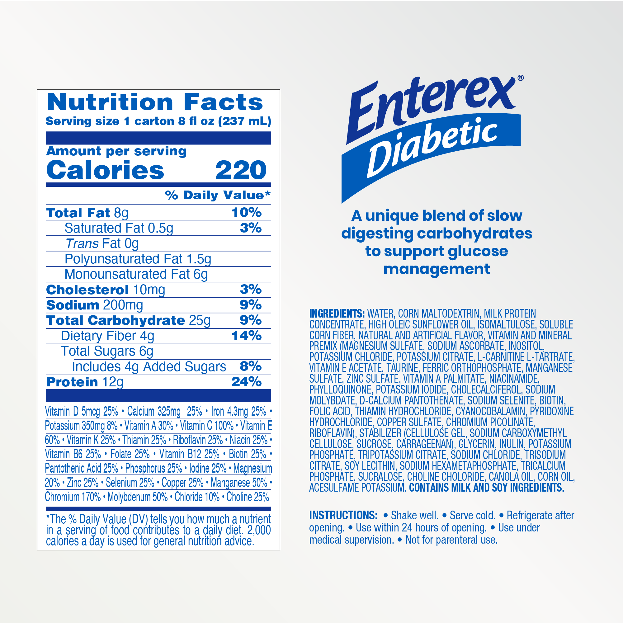 Enterex® Diabetic Nutritional Shake Cartons