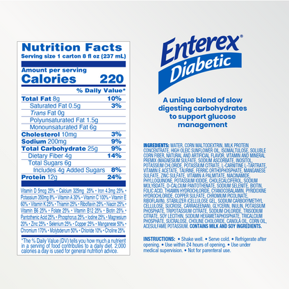 Enterex® Diabetic Nutritional Shake Cartons