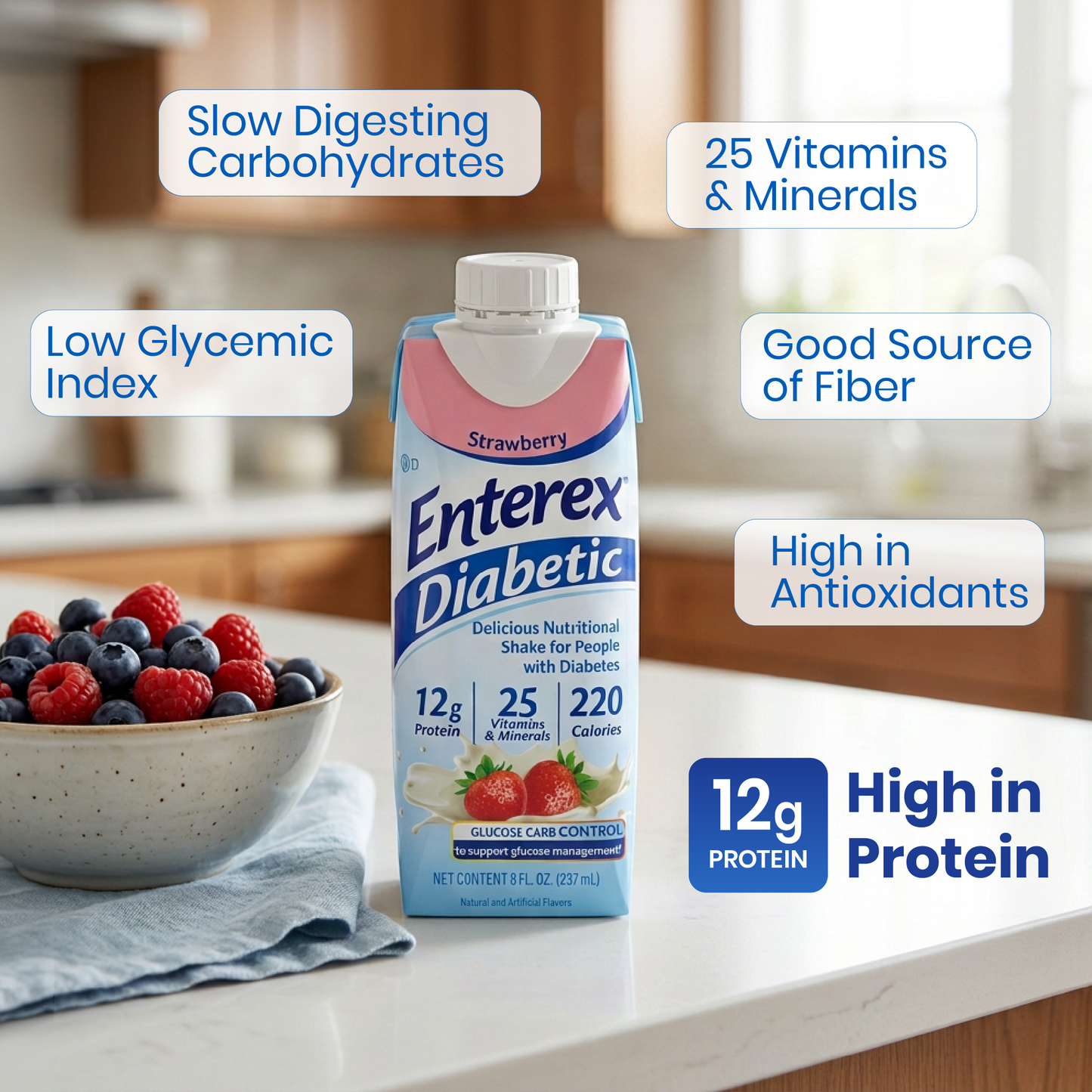 Enterex® Diabetic Nutritional Shake Cartons