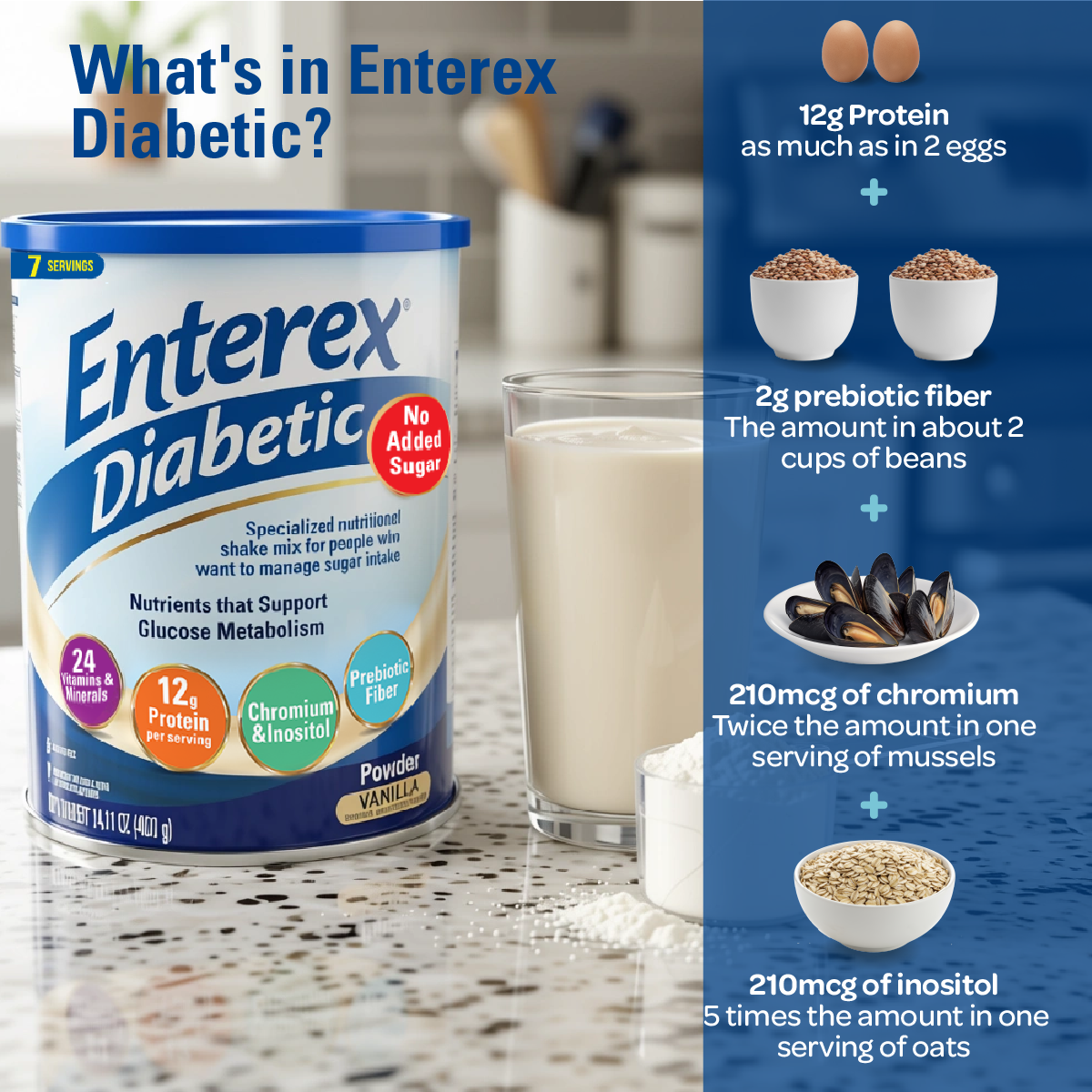 Enterex Diabetic Ready-to-Mix Nutritionally Complete Powder